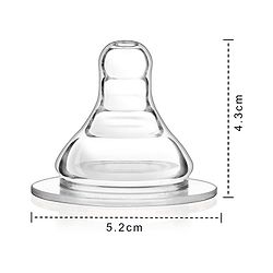 Babyhug Wide Neck Silicone Nipple Medium Flow - Pack of 2