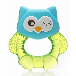 Babyhug Owl Shaped Water Filled Teether - Green