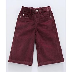 Babyhug Full Length Corduroy Pant - Wine Maroon