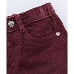 Babyhug Full Length Corduroy Pant - Wine Maroon