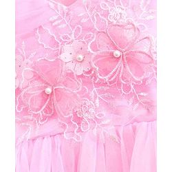 Babyhug Party Wear Sleeveless Frock Floral Embroidery & Applique - Pink
