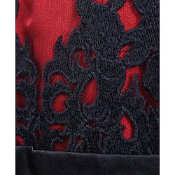 Babyhug Sleeveless Layered Frock with Embroidered Bodice - Red