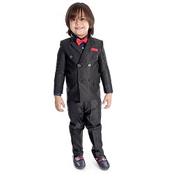 Babyhug 3 Piece Party Suit With Bow Tie - Navy Blue Black
