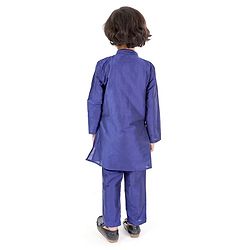 Babyhug Full Sleeves Kurta Pajama Set Embroidered - Blue