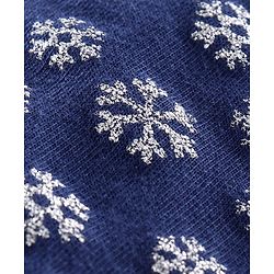 Babyhug Full Length Jeggings Snowflake Print - Navy Blue