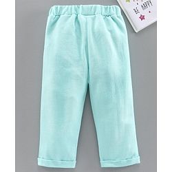 Babyhug Full Length Lounge Pant Heart & Bow Detail - Sea Green