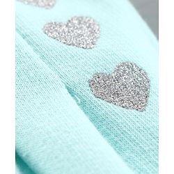 Babyhug Full Length Lounge Pant Heart & Bow Detail - Sea Green