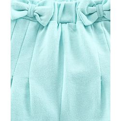 Babyhug Full Length Lounge Pant Heart & Bow Detail - Sea Green