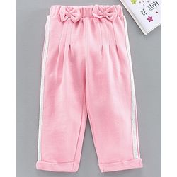 Babyhug Full Length Track Pant Bow Detail - Pink