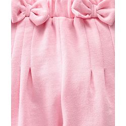 Babyhug Full Length Track Pant Bow Detail - Pink