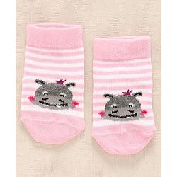 Cute Walk by Babyhug Ankle Length Anti Bacterial Socks Pack of 2 - Pink Purple