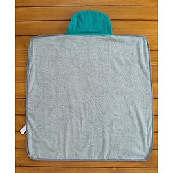 Babyhug Hooded Towel with Cat Embroidery - Grey