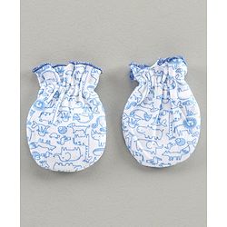 Babyhug 100% Cotton Mitten Set Of 3 - Multicolor