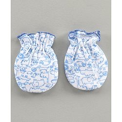 Babyhug 100% Cotton Mitten Set Of 3 - Multicolor