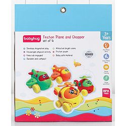Babyhug Friction Powered Plane And Chopper Set Pack of 4 - Multicolor