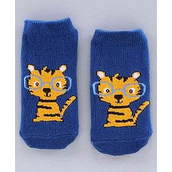 Cute Walk by Babyhug Multi Design Ankle Length Socks Set of 3 Pairs - Blue Yellow