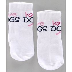 Cute Walk by Babyhug Anti Bacterial Ankle Length Socks Heart & Dog Design Pack of f3 - White Blue