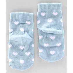 Cute Walk by Babyhug Anti Bacterial Ankle Length Socks Heart & Dog Design Pack of f3 - White Blue