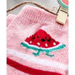 Cute Walk by Babyhug Anti Bacterial Ankle Length Socks Fruit Design Pack of 3 - Pink Yellow