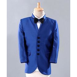 Babyhug 3 Piece Party Suit With Bow - Black Blue