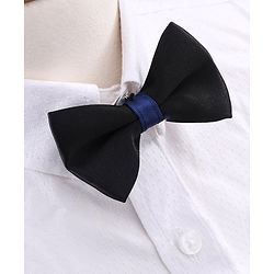 Babyhug 3 Piece Party Suit With Bow - Black Blue