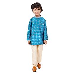 Babyhug Full Sleeves Kurta & Pajama Set - Blue
