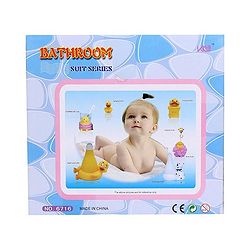 Bathroom Set Bear Design Pack Of 4 - Blue And White