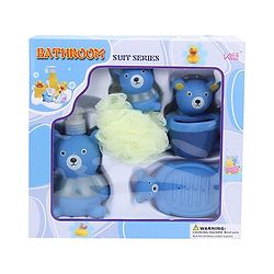 Bathroom Set Bear Design Pack Of 4 - Blue And Green
