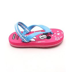 Cute Walk by Babyhug Flip Flop With Back Strap Mickey & Minnie Mouse Print - Pink