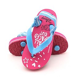Cute Walk by Babyhug Flip Flop With Back Strap Mickey & Minnie Mouse Print - Pink