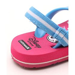 Cute Walk by Babyhug Flip Flop With Back Strap Mickey & Minnie Mouse Print - Pink