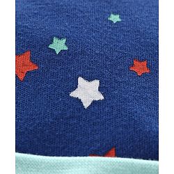 Babyhug 100% Cotton Cap Mitten and Booties Set Blue - Diameter 11 cm