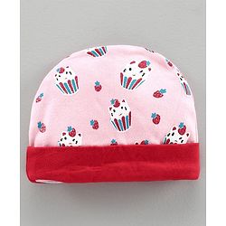 Babyhug 100% Cotton Cap Mitten and Booties Set Pink - Diameter 10 cm