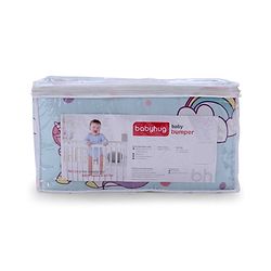 Babyhug 100% Cotton Cot Bumper Unicorn Print Regular - Blue (Cot not Included)