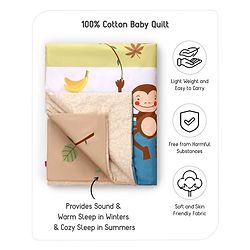 Babyhug Cotton Quilt Monkey Print - Multicolor