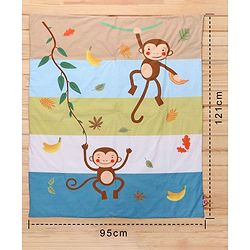 Babyhug Cotton Quilt Monkey Print - Multicolor