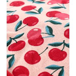 Babyhug 100% Cotton Cap Mittens & Booties Set Cherry Print Pink - Diameter 8 cm