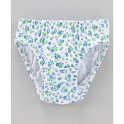 Babyhug 100% Cotton Panties Multiprint Pack of 3 - Blue White