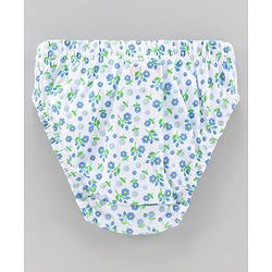 Babyhug 100% Cotton Panties Multiprint Pack of 3 - Blue White