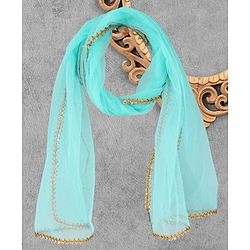 Bayhug Sleeveless Studded Choli & Embroidered Lehenga with Dupatta - Fuchsia & Sky Blue