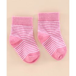 Cutewalk By Babyhug Anti Bacterial Ankle Length Socks Pack of 2 - Pink