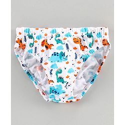 Babyhug 100% Cotton Brief Dino Print Pack of 3 - Blue
