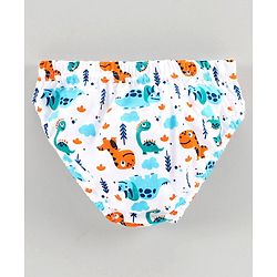 Babyhug 100% Cotton Brief Dino Print Pack of 3 - Blue