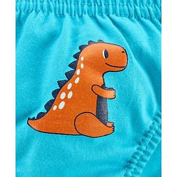 Babyhug 100% Cotton Brief Dino Print Pack of 3 - Blue