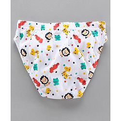 Babyhug 100% Cotton Breifs Multiprint Pack of 3 - White Navy Blue