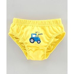 Babyhug 100% Cotton Briefs Vehicle Print Pack of 3 - Blue Yellow White