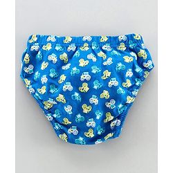 Babyhug 100% Cotton Briefs Vehicle Print Pack of 3 - Blue Yellow White
