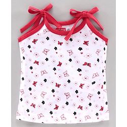 Babyhug 100% Cotton Singlet Slips Multiprint Pack of 3 - Pink White Blue