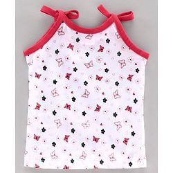 Babyhug 100% Cotton Singlet Slips Multiprint Pack of 3 - Pink White Blue