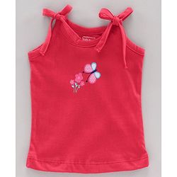 Babyhug 100% Cotton Singlet Slips Multiprint Pack of 3 - Pink White Blue